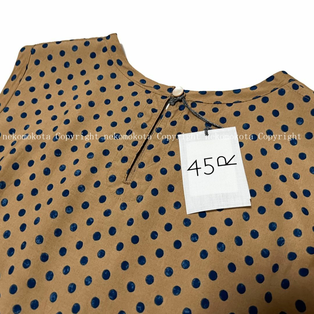 45R - 45R レーヨンダンプドットプリントのドレス 水玉 45R - 45R レーヨンダンプドットプリントのドレス 水玉