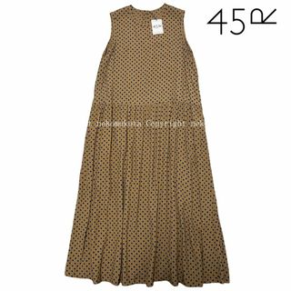 45R - 45R レーヨンダンプドットプリントのドレス 水玉 45R - 45R レーヨンダンプドットプリントのドレス 水玉