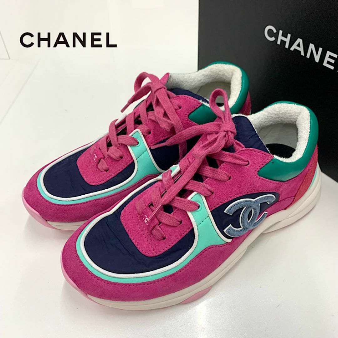 CHANEL - 9796 シャネル ココマーク スエード ナイロン レザー CHANEL - 9796 シャネル ココマーク スエード ナイロン レザー