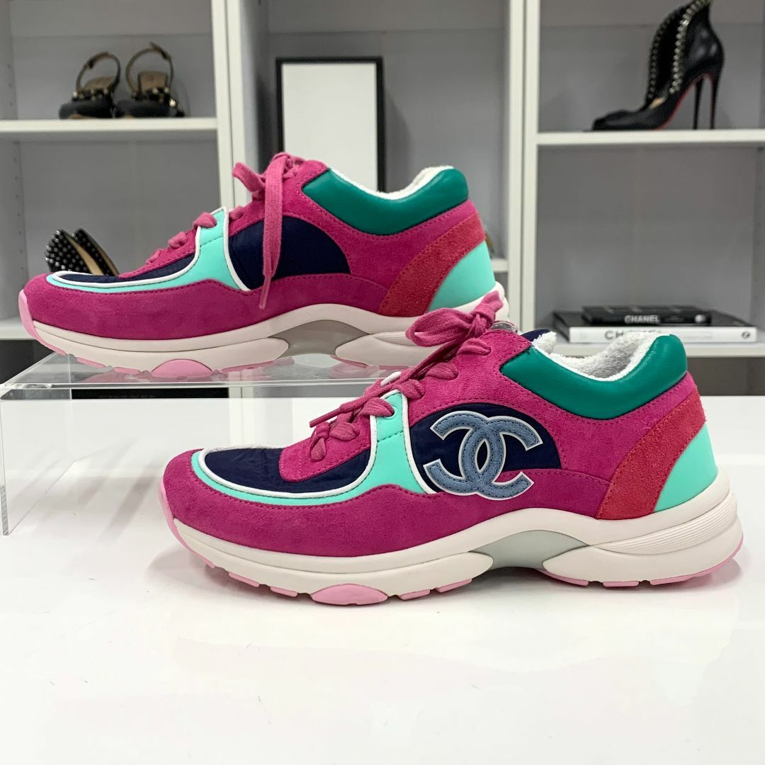 CHANEL - 9796 シャネル ココマーク スエード ナイロン レザー CHANEL - 9796 シャネル ココマーク スエード ナイロン レザー
