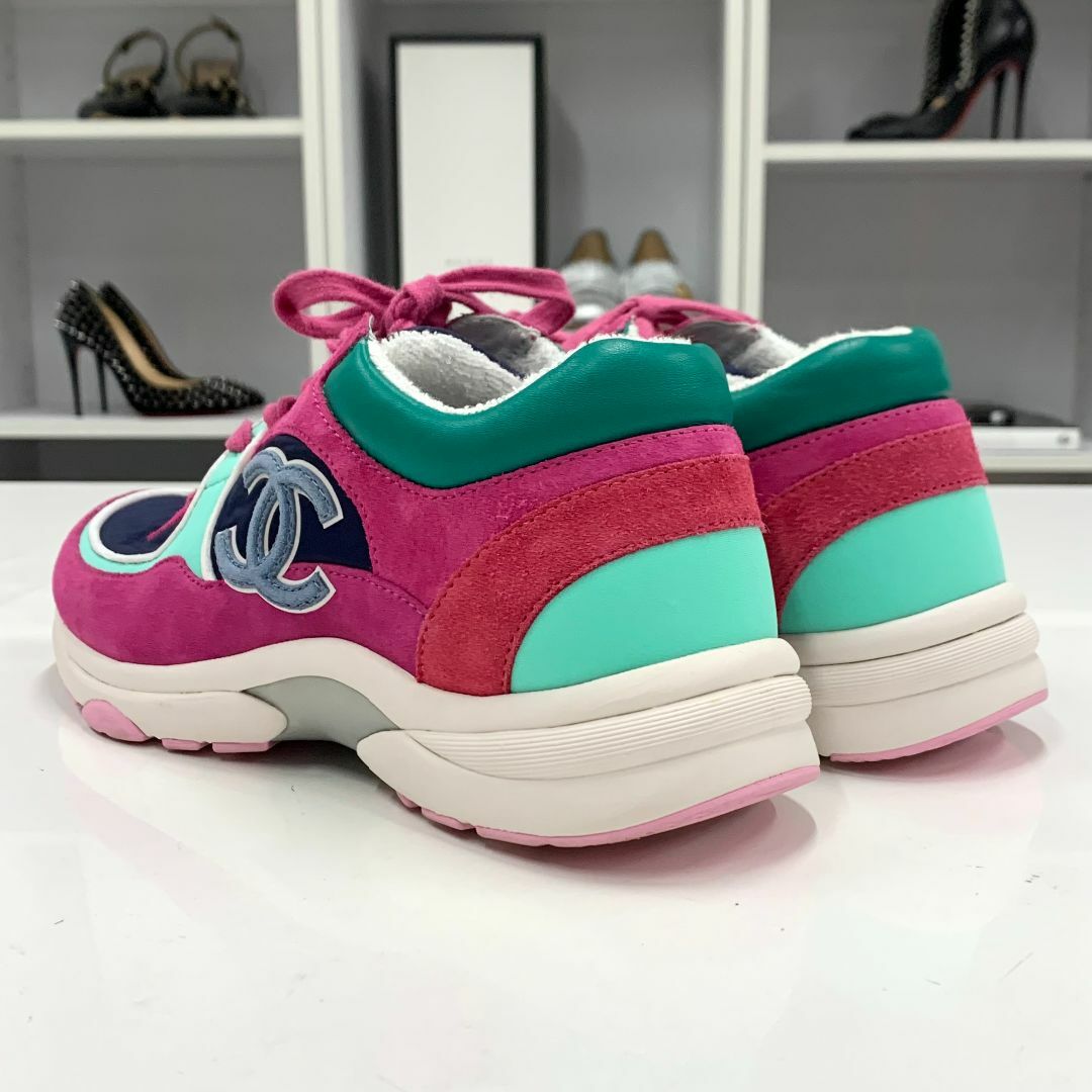 CHANEL - 9796 シャネル ココマーク スエード ナイロン レザー CHANEL - 9796 シャネル ココマーク スエード ナイロン レザー