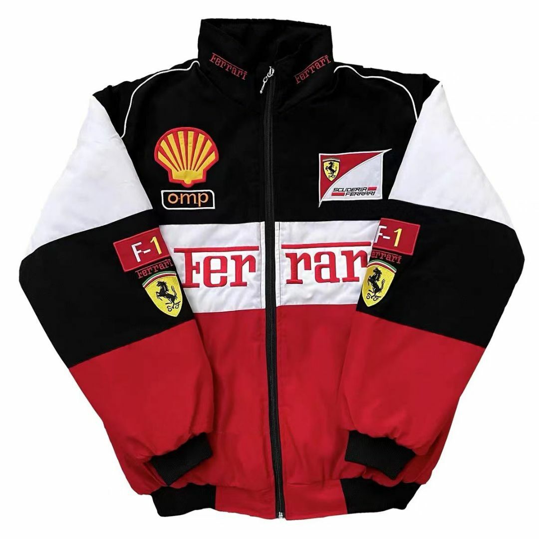 フェラーリ Ferrari ジャケット F1 レーシング レッド 刺繍ロゴ フェラーリ Ferrari ジャケット F1 レーシング レッド 刺繍ロゴ