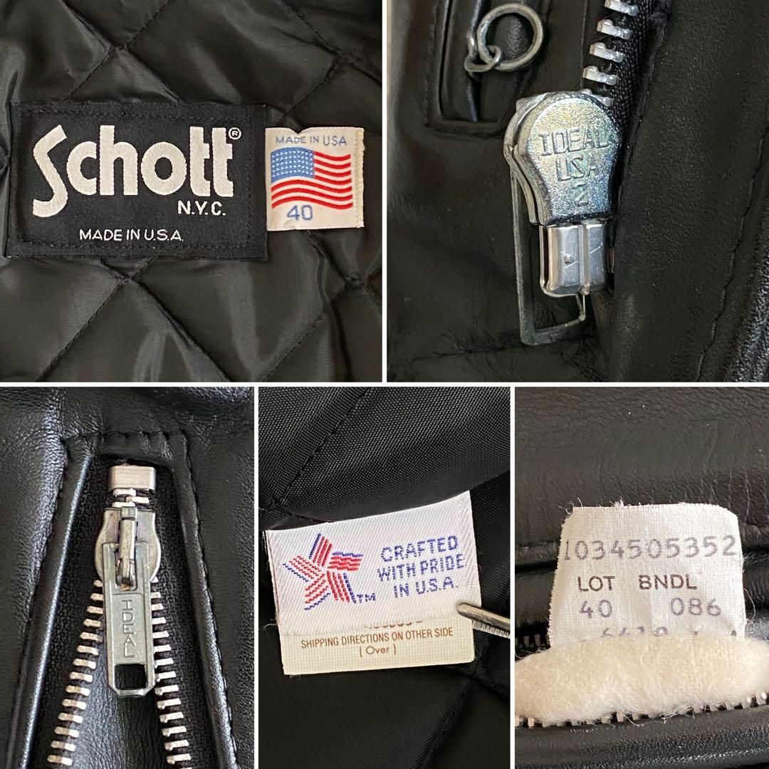 schott - 極美品 90s Schott 641Q ライダースジャケット schott - 極美品 90s Schott 641Q ライダースジャケット