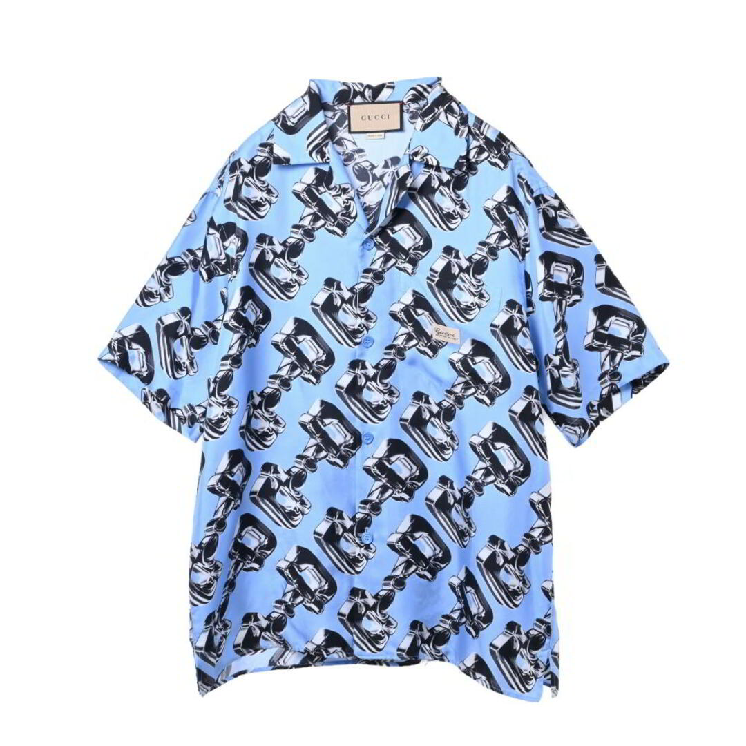 GUCCI - GUCCI シルク 総柄 半袖 シャツの通販 by CYCLE HEARTS GUCCI - GUCCI シルク 総柄 半袖 シャツの通販 by CYCLE HEARTS