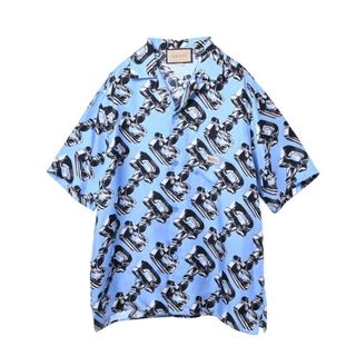 GUCCI - GUCCI シルク 総柄 半袖 シャツの通販 by CYCLE HEARTS GUCCI - GUCCI シルク 総柄 半袖 シャツの通販 by CYCLE HEARTS