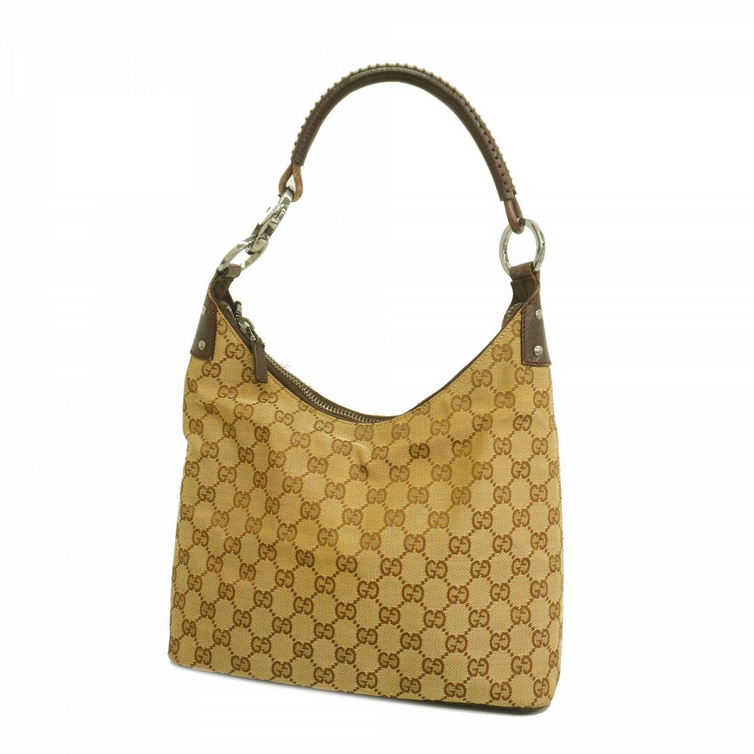GUCCI - 【5da1265】グッチ ショルダーバッグ GGキャンバス 115003 キャンバス ブラウン シルバー金具【中古】レディース