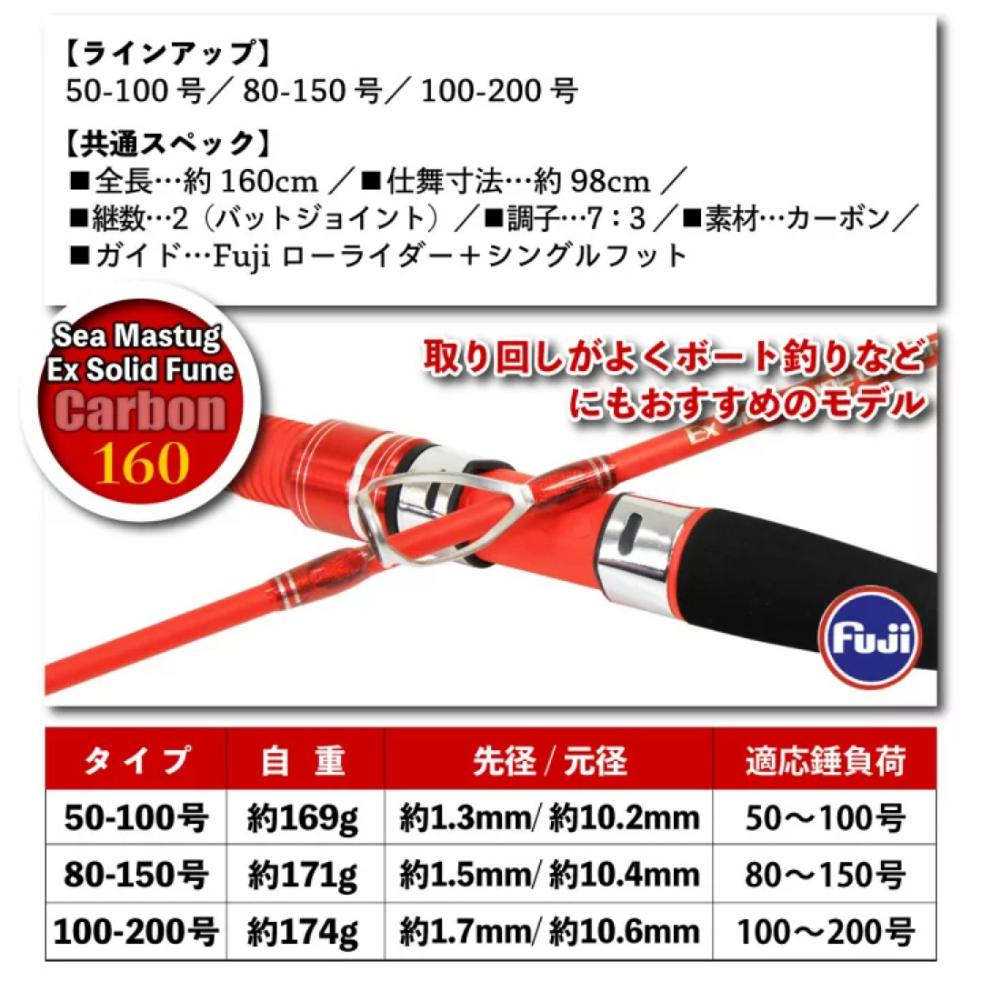 新品 落とし込みロッド タコ タチウオ タイラバ 泳がせ 160/80 新品 落とし込みロッド タコ タチウオ タイラバ 泳がせ 160/80