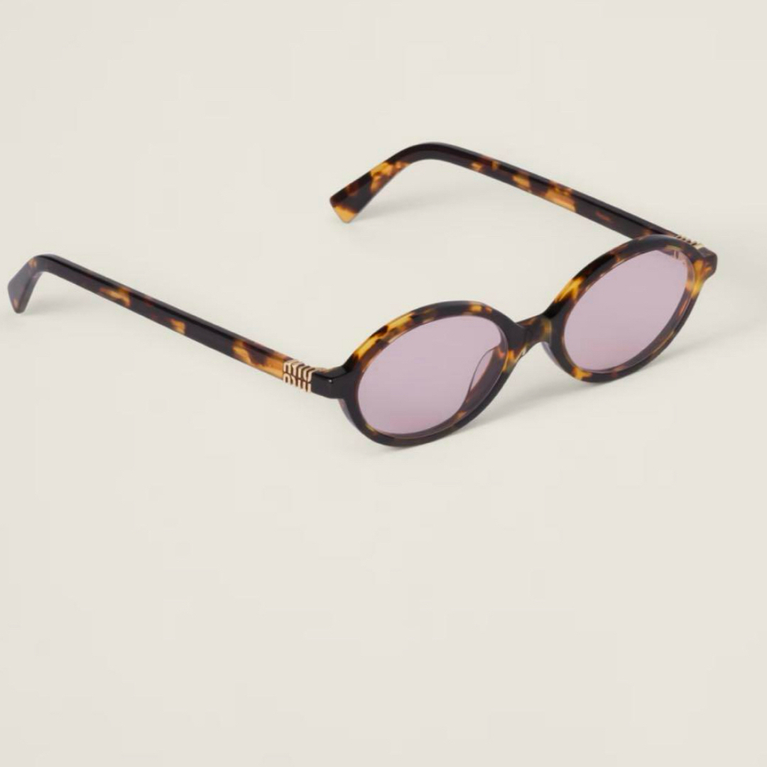 MIU MIU - miumiu オーバルサングラス トータス ピンクレンズの MIU MIU - miumiu オーバルサングラス トータス ピンクレンズの