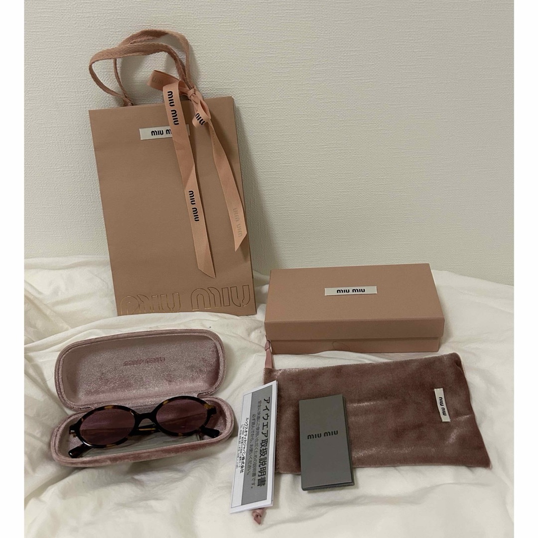MIU MIU - miumiu オーバルサングラス トータス ピンクレンズの MIU MIU - miumiu オーバルサングラス トータス ピンクレンズの