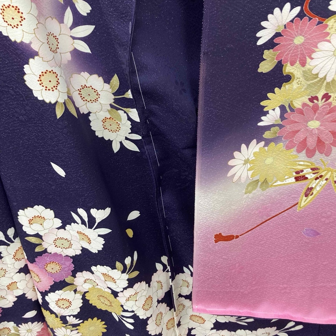 ☆新品未使用☆正絹 未仕立て B級品ヤケ有り リメイク 紫ラメ ☆新品未使用☆正絹 未仕立て B級品ヤケ有り リメイク 紫ラメ