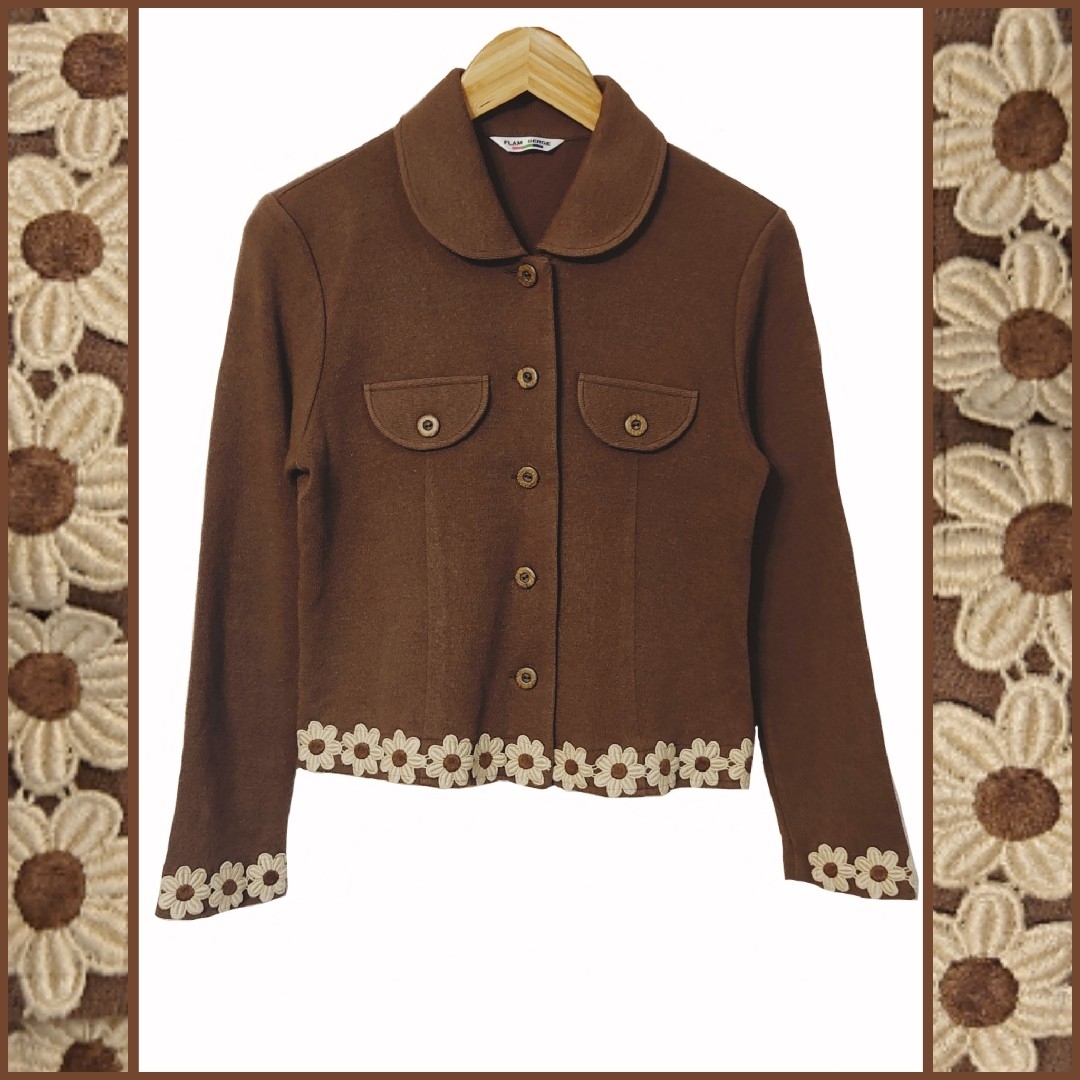 VINTAGE - 昭和レトロ古着☆立体花ショート丈ジャケットみたいな VINTAGE - 昭和レトロ古着☆立体花ショート丈ジャケットみたいな