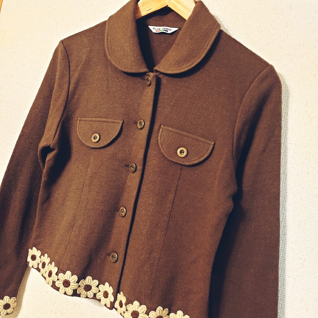 VINTAGE - 昭和レトロ古着☆立体花ショート丈ジャケットみたいな VINTAGE - 昭和レトロ古着☆立体花ショート丈ジャケットみたいな