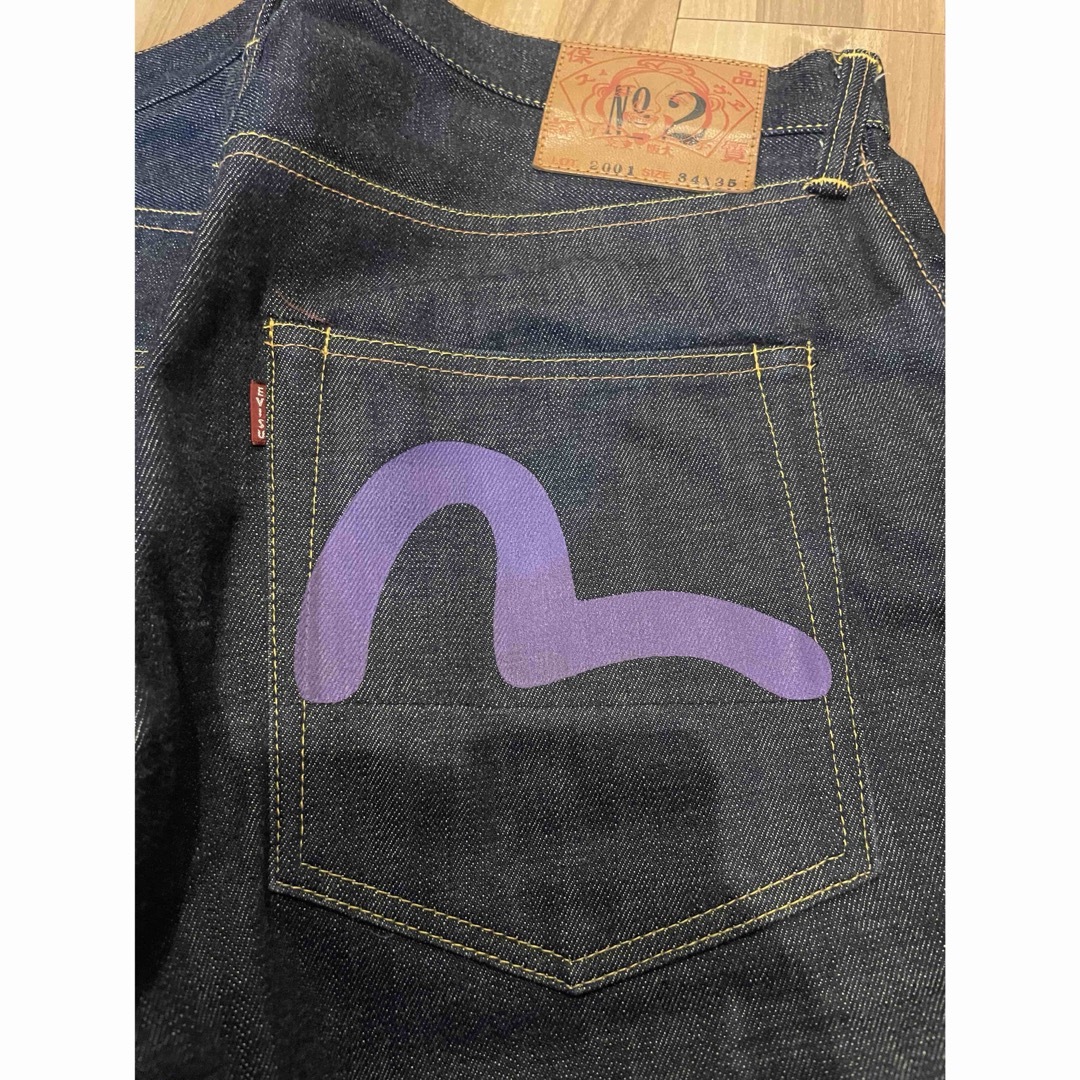 EVISU - サイズ34 未使用 紫カモメ 2001 赤耳 エヴィス エビスの EVISU - サイズ34 未使用 紫カモメ 2001 赤耳 エヴィス エビスの