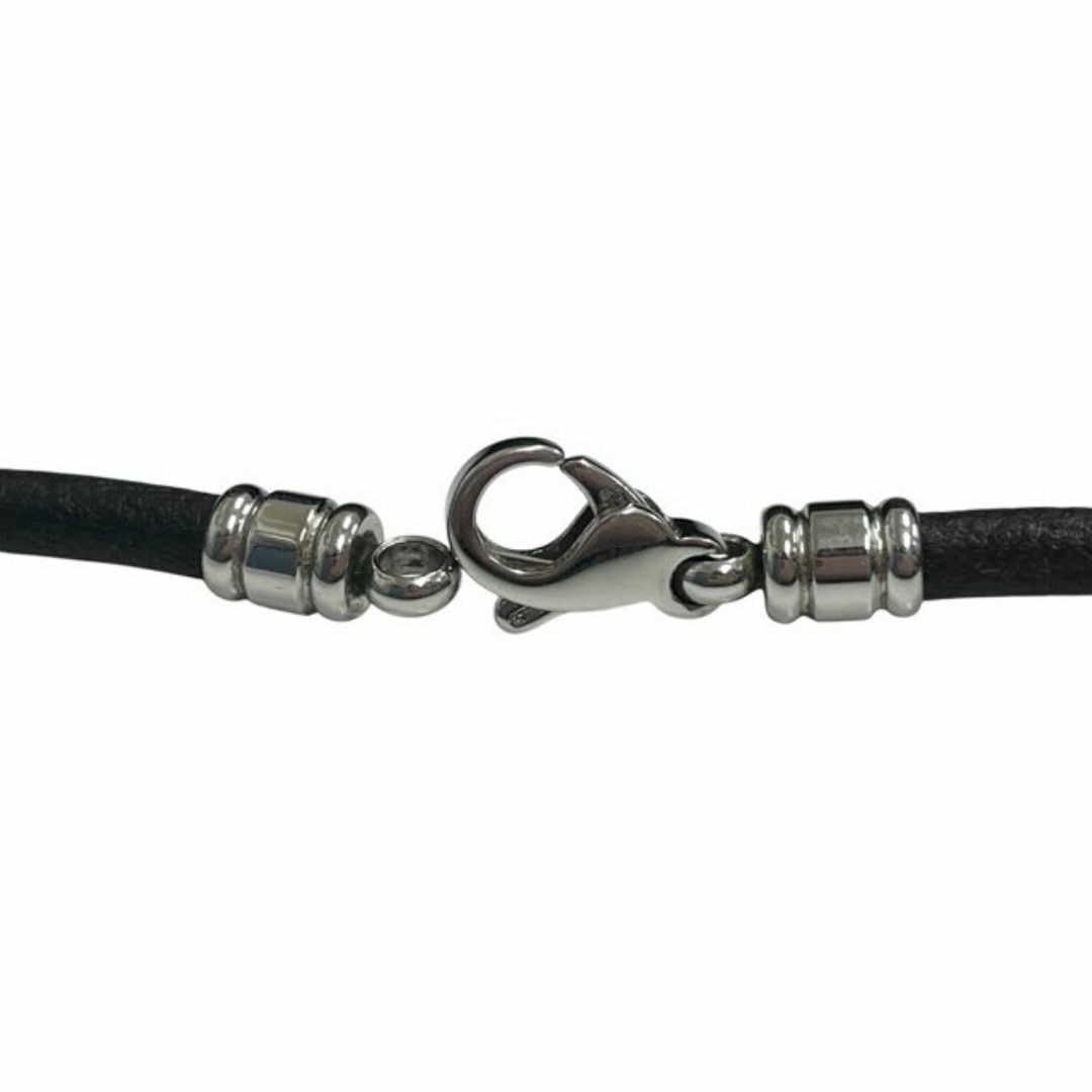 BVLGARI - ブルガリ レザー チョーカー 50cm ブラック 黒 BVLGARI - ブルガリ レザー チョーカー 50cm ブラック 黒