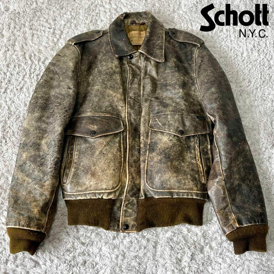 schott - Schott ショット A-2 ヴィンテージ キルティング schott - Schott ショット A-2 ヴィンテージ キルティング