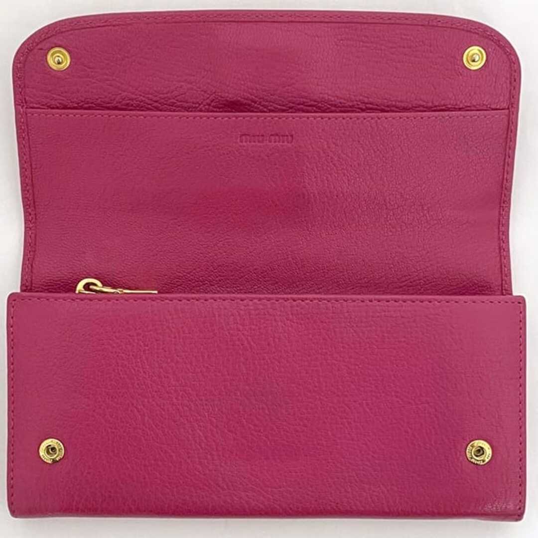MIU MIU - ミュウミュウ 二つ折り 長財布 ec-22779 ピンク 財布 MIU MIU - ミュウミュウ 二つ折り 長財布 ec-22779 ピンク 財布