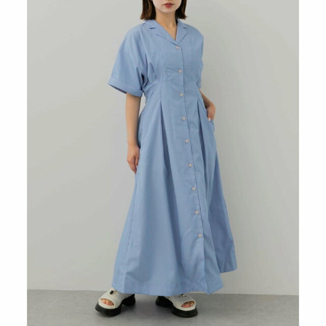 SENSE OF PLACE by URBAN RESEARCH(センスオブプレイスバイアーバンリサーチ)の【L.BLU×WHT】【COMPACT】ウエストタックシャツワンピース その他のその他(その他)の商品写真