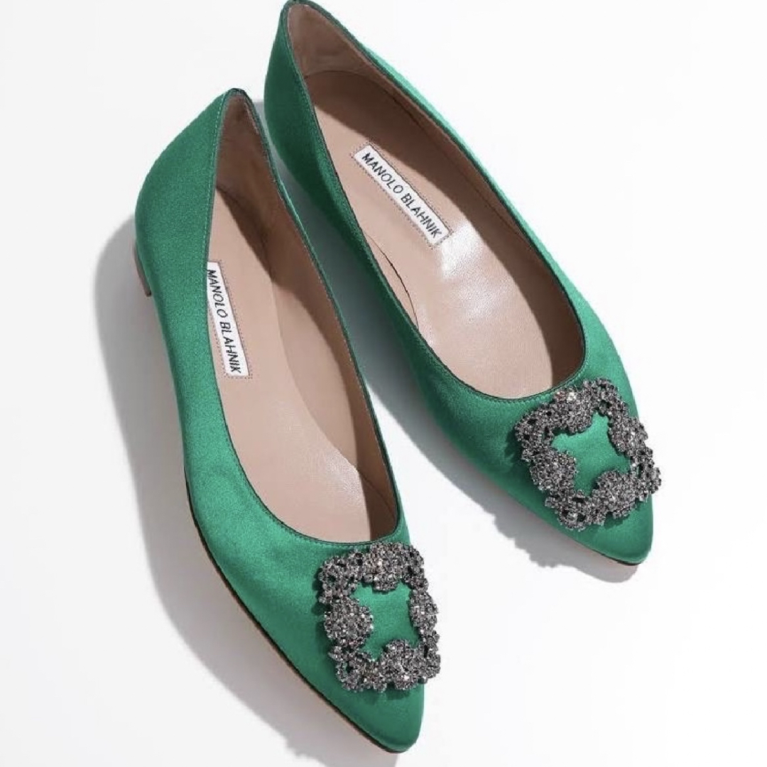MANOLO BLAHNIK - マノロブラニク ハンギシ フラット パンプス MANOLO BLAHNIK - マノロブラニク ハンギシ フラット パンプス