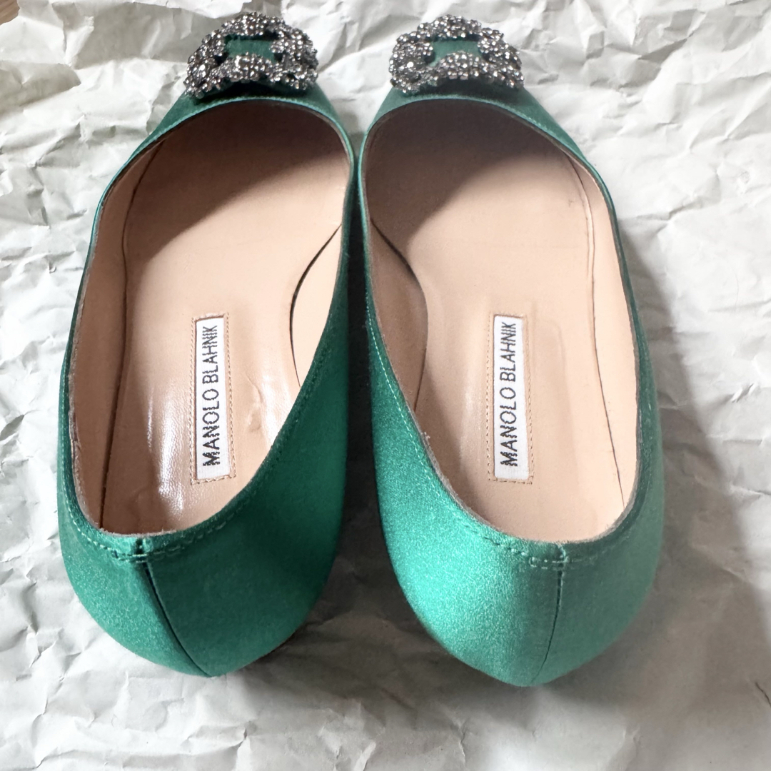 MANOLO BLAHNIK - マノロブラニク ハンギシ フラット パンプス MANOLO BLAHNIK - マノロブラニク ハンギシ フラット パンプス