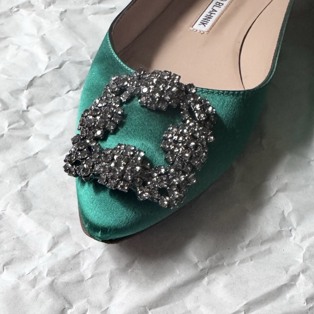MANOLO BLAHNIK - マノロブラニク ハンギシ フラット パンプス MANOLO BLAHNIK - マノロブラニク ハンギシ フラット パンプス