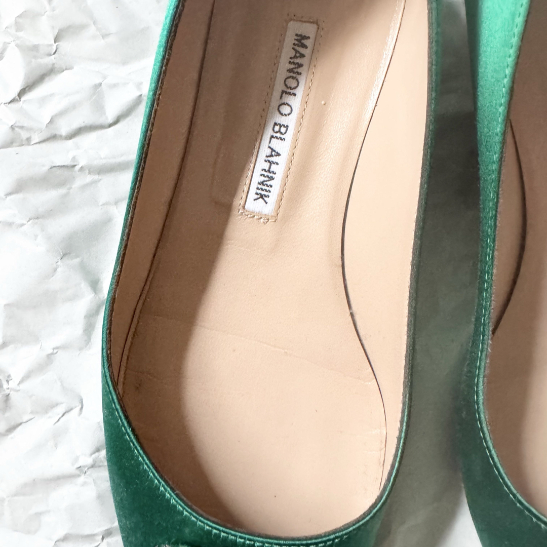 MANOLO BLAHNIK - マノロブラニク ハンギシ フラット パンプス MANOLO BLAHNIK - マノロブラニク ハンギシ フラット パンプス