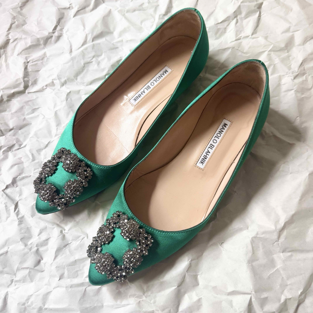 MANOLO BLAHNIK - マノロブラニク ハンギシ フラット パンプス MANOLO BLAHNIK - マノロブラニク ハンギシ フラット パンプス