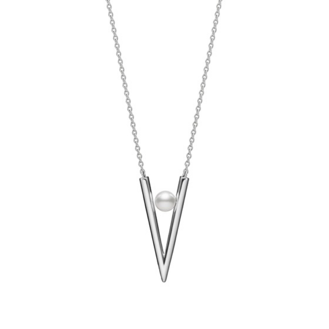 MIKIMOTO - MIKIMOTO Vコード ペンダント ネックレス アコヤ MIKIMOTO - MIKIMOTO Vコード ペンダント ネックレス アコヤ