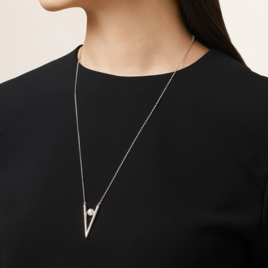MIKIMOTO - MIKIMOTO Vコード ペンダント ネックレス アコヤ MIKIMOTO - MIKIMOTO Vコード ペンダント ネックレス アコヤ