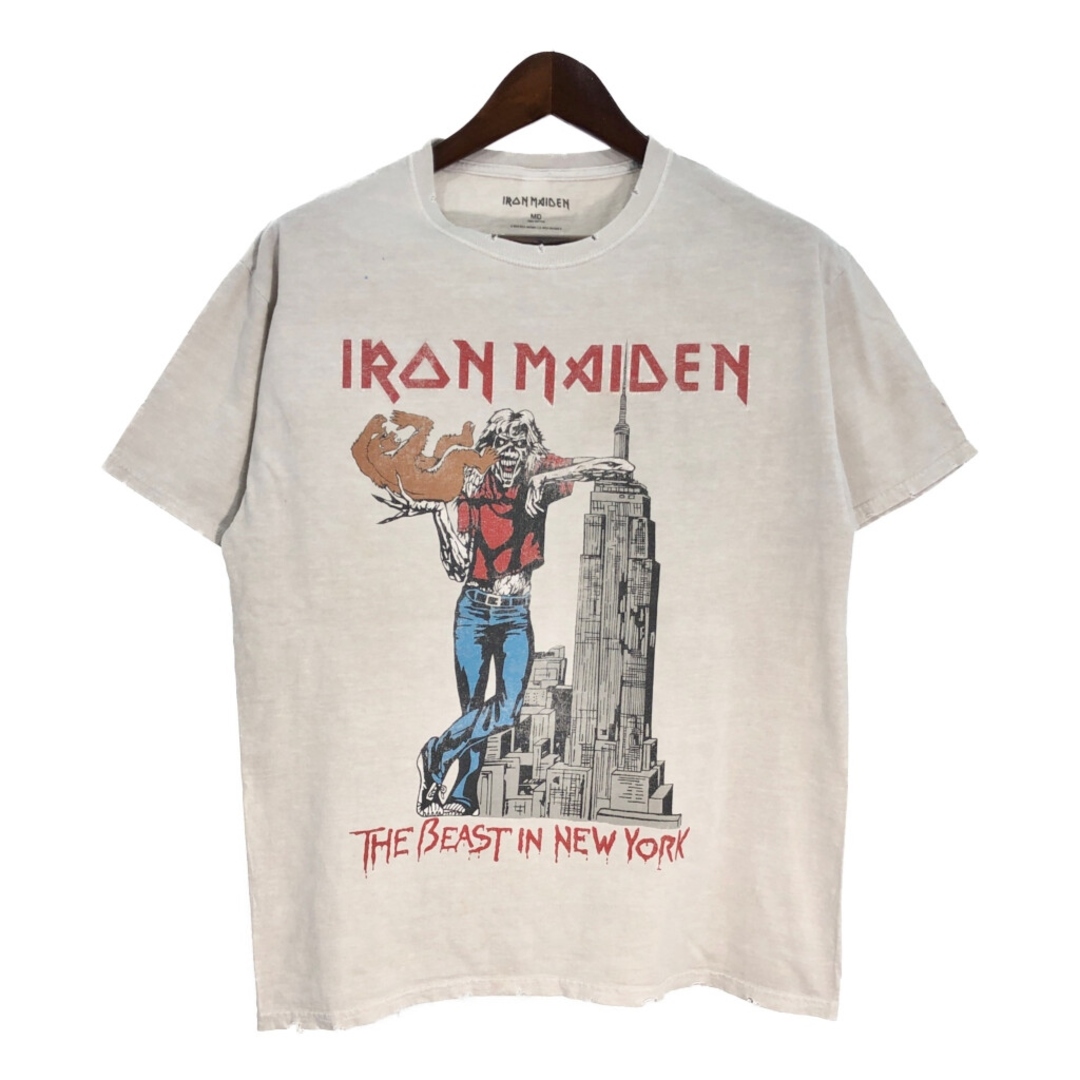 IRON MAIDEN アイアン・メイデン 半袖Tシャツ バンド ホワイト IRON MAIDEN アイアン・メイデン 半袖Tシャツ バンド ホワイト