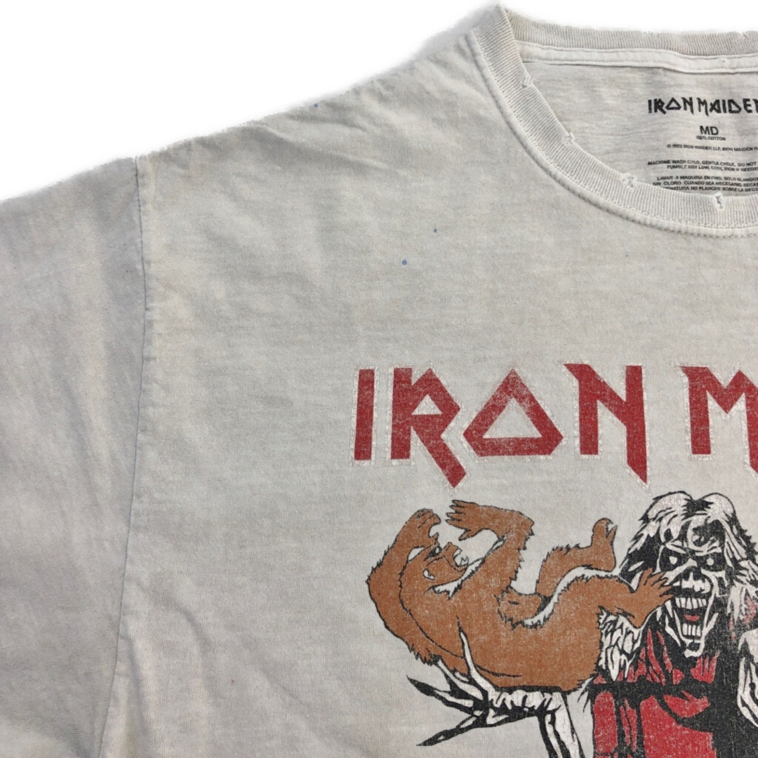 IRON MAIDEN アイアン・メイデン 半袖Tシャツ バンド ホワイト IRON MAIDEN アイアン・メイデン 半袖Tシャツ バンド ホワイト