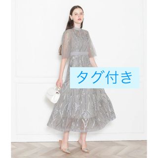 ☆送料無料☆9号(M)☆チュールとスパンコールスリット入ドレス ☆送料無料☆9号(M)☆チュールとスパンコールスリット入ドレス