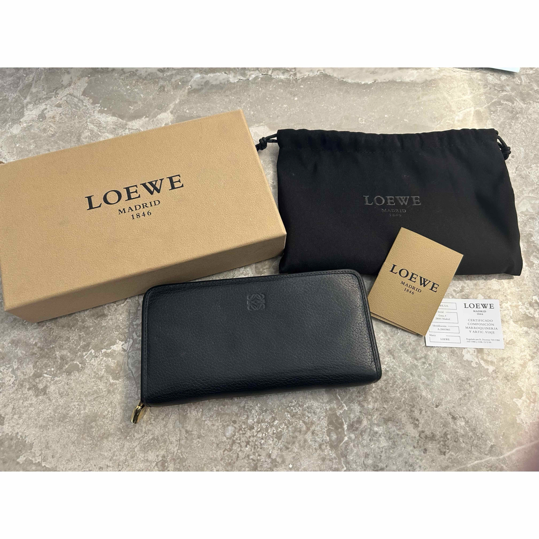 LOEWE - LOEWE 黒 長財布 ラウンドジップ アナグラム アマソナ LOEWE - LOEWE 黒 長財布 ラウンドジップ アナグラム アマソナ
