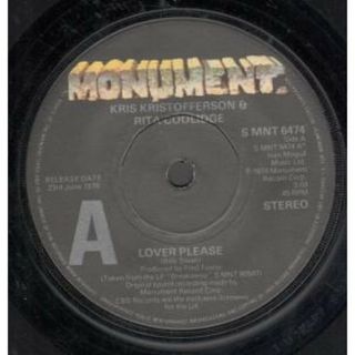 英7” Kris Kristofferson &amp; Rita Cool Lover Please SMNT6474PROMO Monument プロモ /00080(その他)