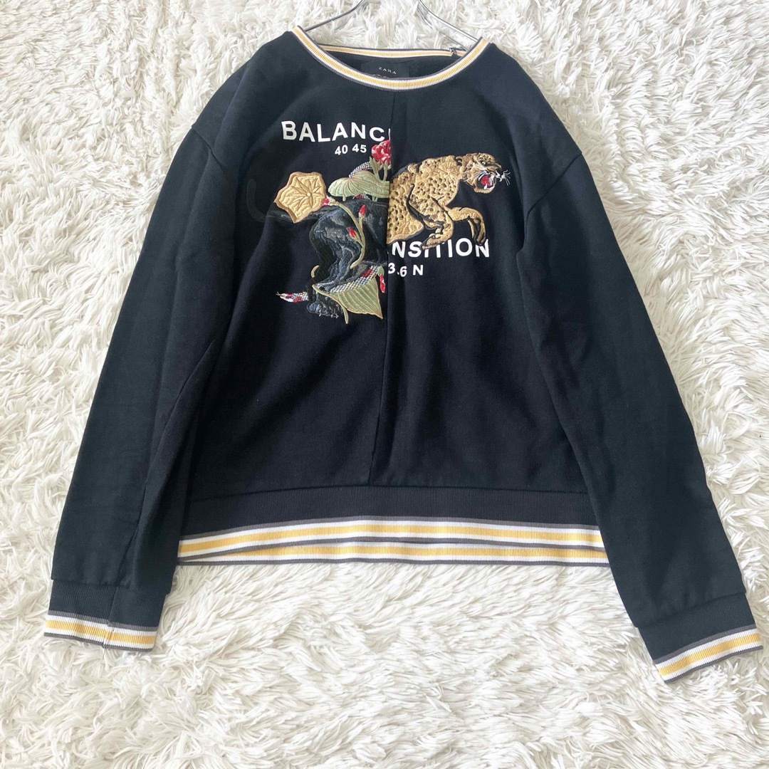 ZARA - ZARA 完売品 プルオーバー スウェット 刺繍 トラ 狼 ZARA - ZARA 完売品 プルオーバー スウェット 刺繍 トラ 狼
