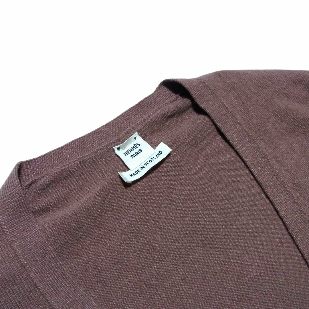 HERMES - エルメス カシミヤ Vネック ドロップショルダー ニット HERMES - エルメス カシミヤ Vネック ドロップショルダー ニット