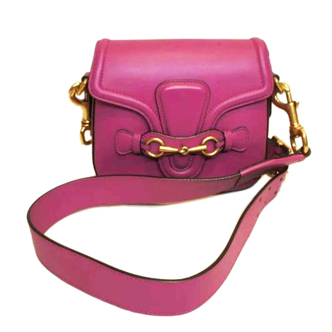 GUCCI - GUCCI グッチ/レザーホースビットショルダーピンク GUCCI - GUCCI グッチ/レザーホースビットショルダーピンク