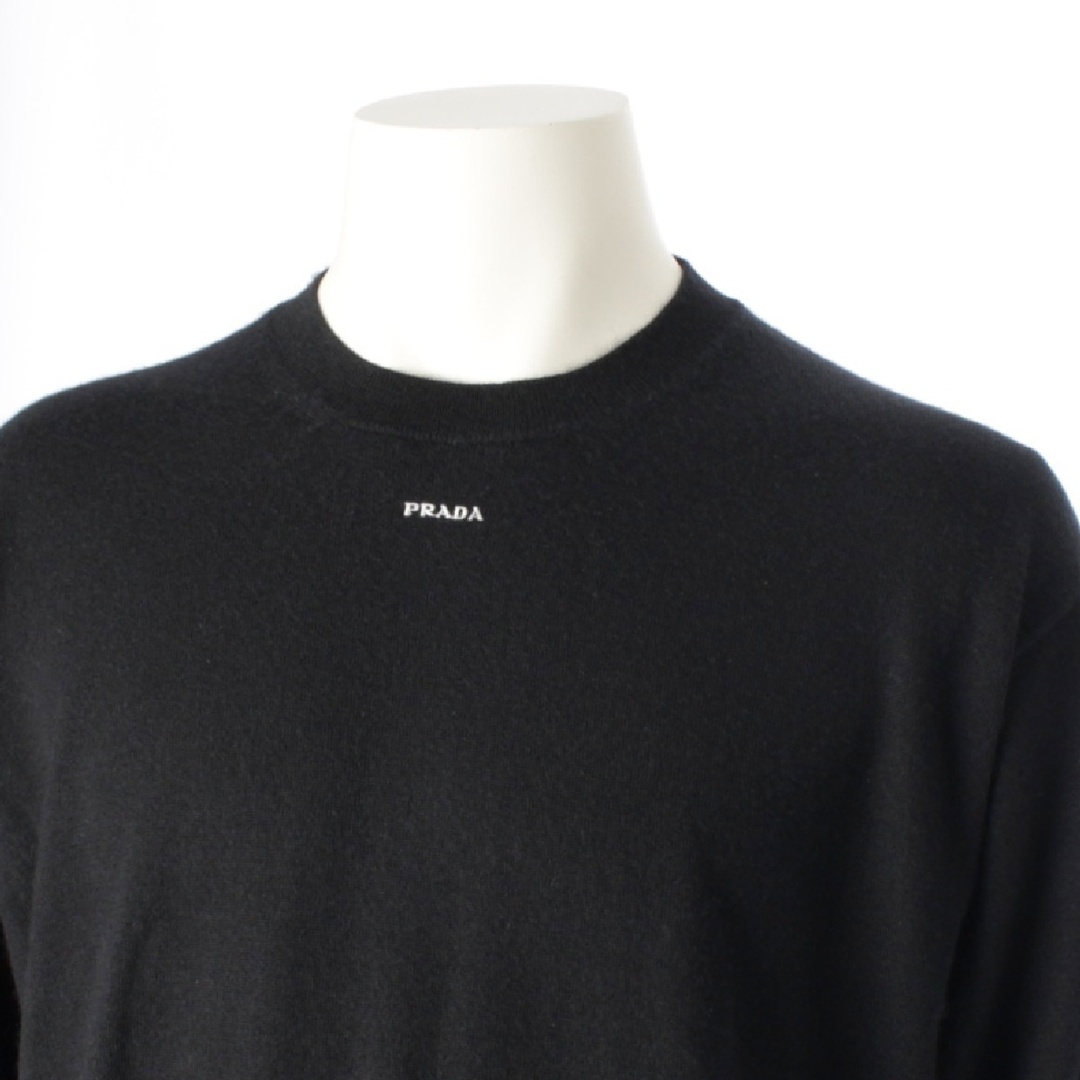 PRADA - プラダ カシミヤ ロゴ刺繍 クールネック ニット PRADA - プラダ カシミヤ ロゴ刺繍 クールネック ニット
