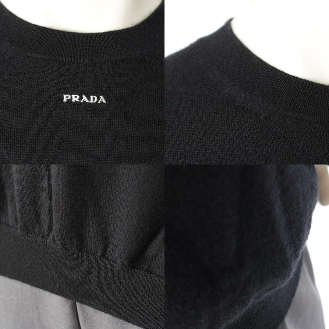 PRADA - プラダ カシミヤ ロゴ刺繍 クールネック ニット PRADA - プラダ カシミヤ ロゴ刺繍 クールネック ニット