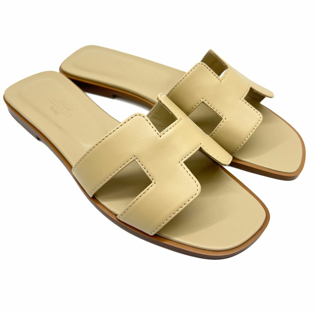 HERMES - HERMES エルメス オラン ベージュナチュラル #37 1/2 HERMES - HERMES エルメス オラン ベージュナチュラル #37 1/2