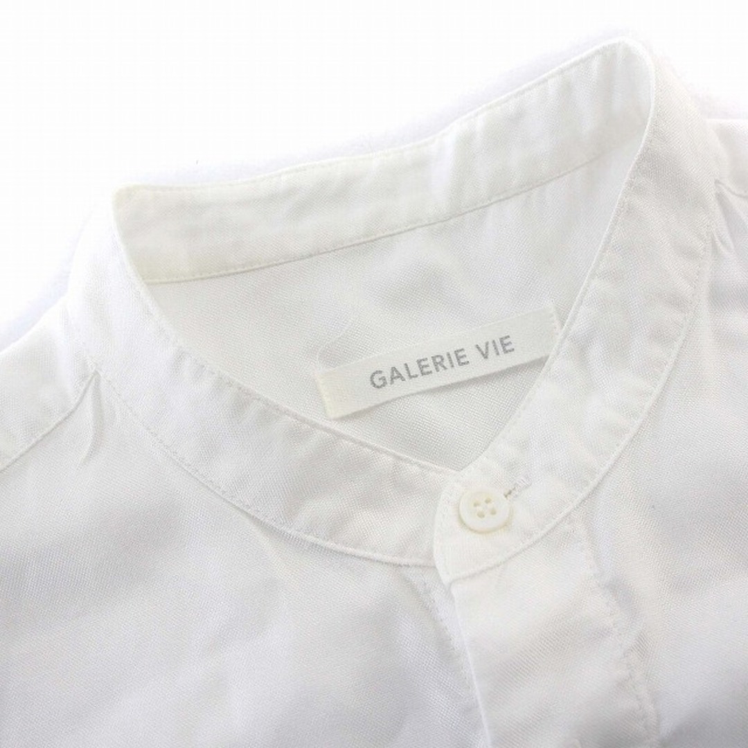 ギャルリーヴィー GALERIE VIE バンドカラー シャツ ブラウス 白 ギャルリーヴィー GALERIE VIE バンドカラー シャツ ブラウス 白
