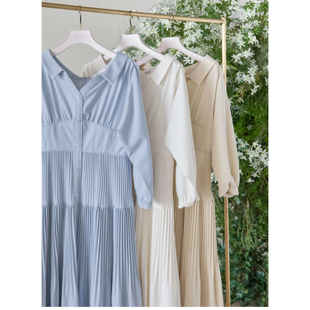 Her lip to - 【新品】Pleated Open Shirt Dressの通販 by Her lip to - 【新品】Pleated Open Shirt Dressの通販 by