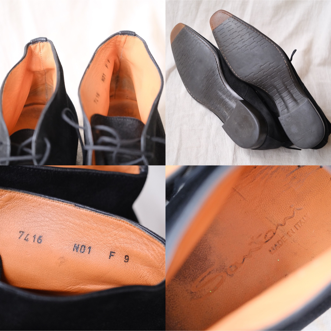 Santoni - Santoniサントーニ スウェードチャッカブーツ黒9Fの Santoni - Santoniサントーニ スウェードチャッカブーツ黒9Fの