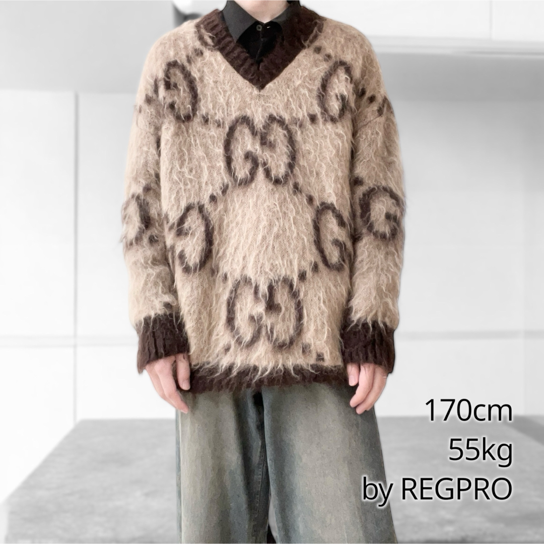 GUCCI - 美品 グッチ GG モヘア ウール Vネック セーター ニット GUCCI - 美品 グッチ GG モヘア ウール Vネック セーター ニット