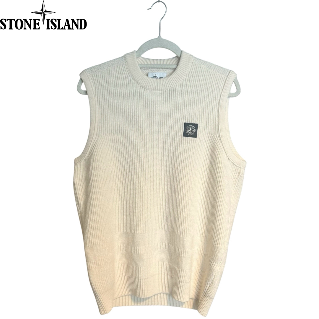 STONE ISLAND - STONE ISLAND Knit Vest 7115583A1 L アイボリー STONE ISLAND - STONE ISLAND Knit Vest 7115583A1 L アイボリー