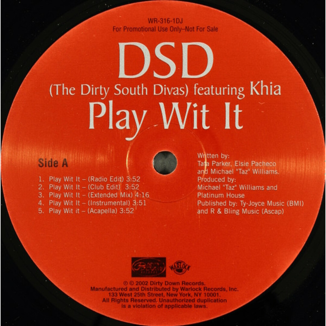 米12” Dirty South Divas, Khia Play Wit It WR3161DJ Warlock Records, Dir /00250 エンタメ/ホビーのエンタメ その他(その他)の商品写真