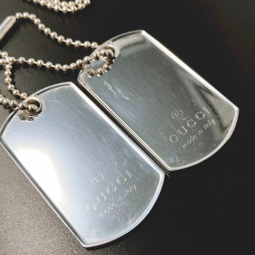 GUCCI - 洗浄済*グッチ GUCCI 925 ドッグタグ ネックレス GUCCI - 洗浄済*グッチ GUCCI 925 ドッグタグ ネックレス
