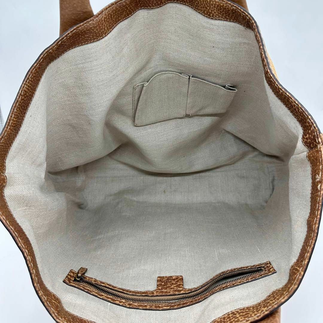 GUCCI - GUCCI グッチ トートバッグ ストロー ラフィア ブラウン GUCCI - GUCCI グッチ トートバッグ ストロー ラフィア ブラウン