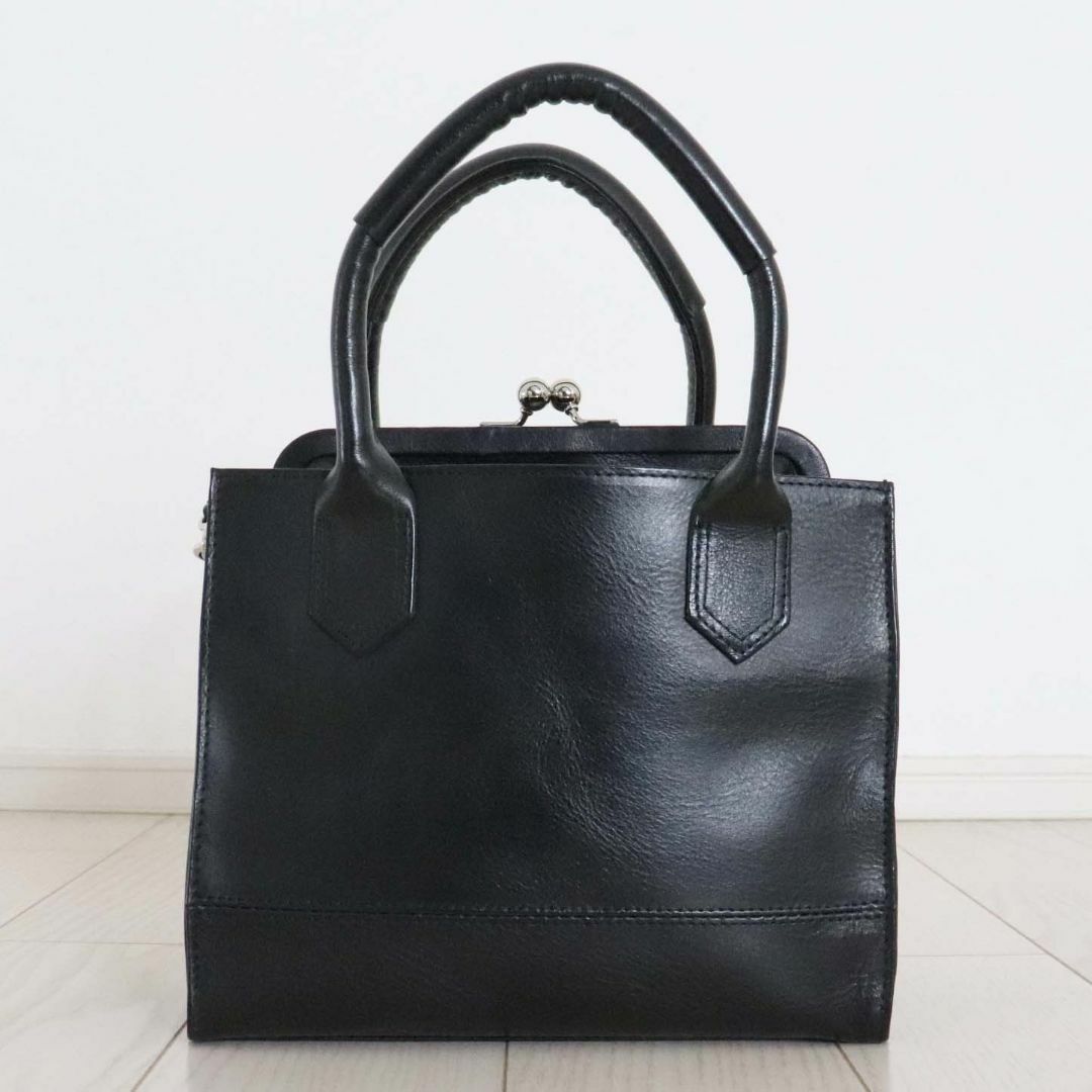 Y's - Y's ワイズ がま口 レザー 2WAY ショルダー トート バッグ Y's - Y's ワイズ がま口 レザー 2WAY ショルダー トート バッグ