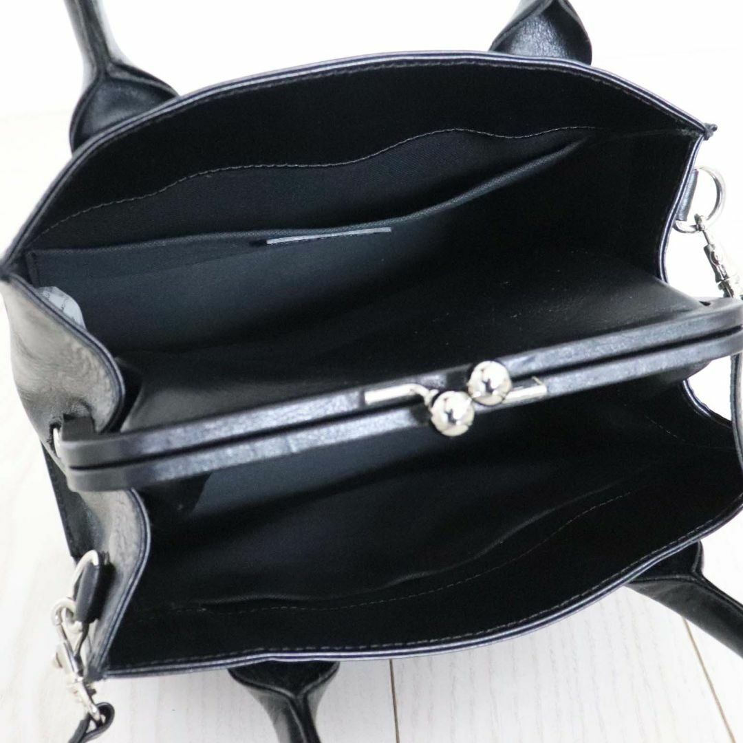 Y's - Y's ワイズ がま口 レザー 2WAY ショルダー トート バッグ