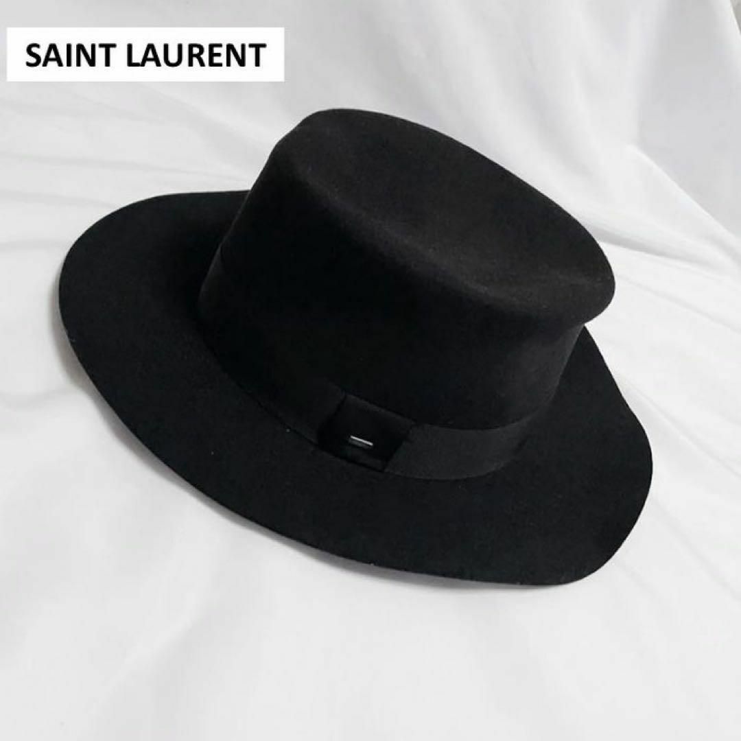 SAINT LAURENT - サンローラン ワイドブリム フラット トップ SAINT LAURENT - サンローラン ワイドブリム フラット トップ